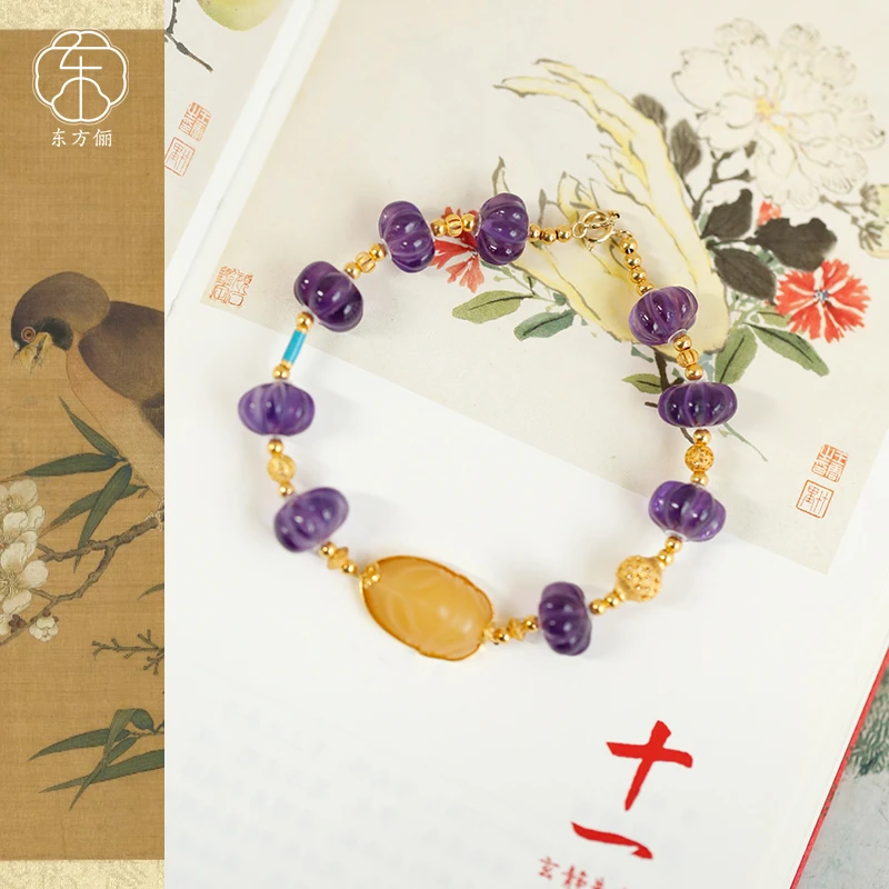 东方俪DOFUNLY【紫气东来】紫水晶古风18K金新中式手串SJSC雅韵