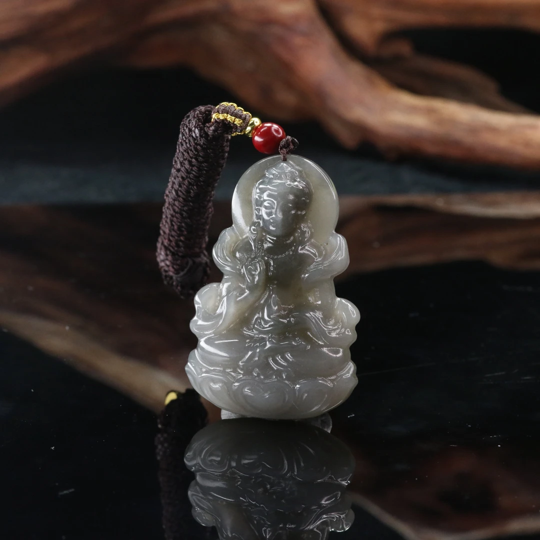 2和田玉烟紫观音/600359北京中保拍卖