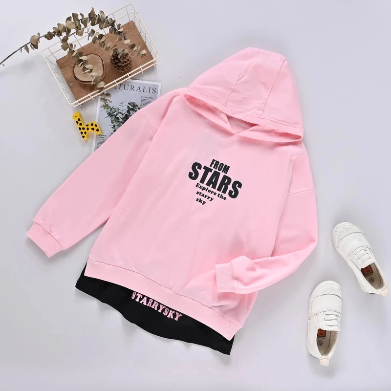 【优子壹家实体品牌】25秋季新款女童时尚长袖连帽拼接卫衣132103