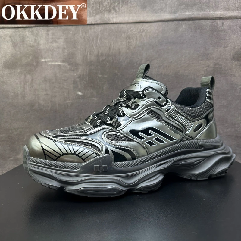 okkdeyokkdey轻便增高潮流老爹鞋男士厚底增高休闲运动鞋百搭时尚