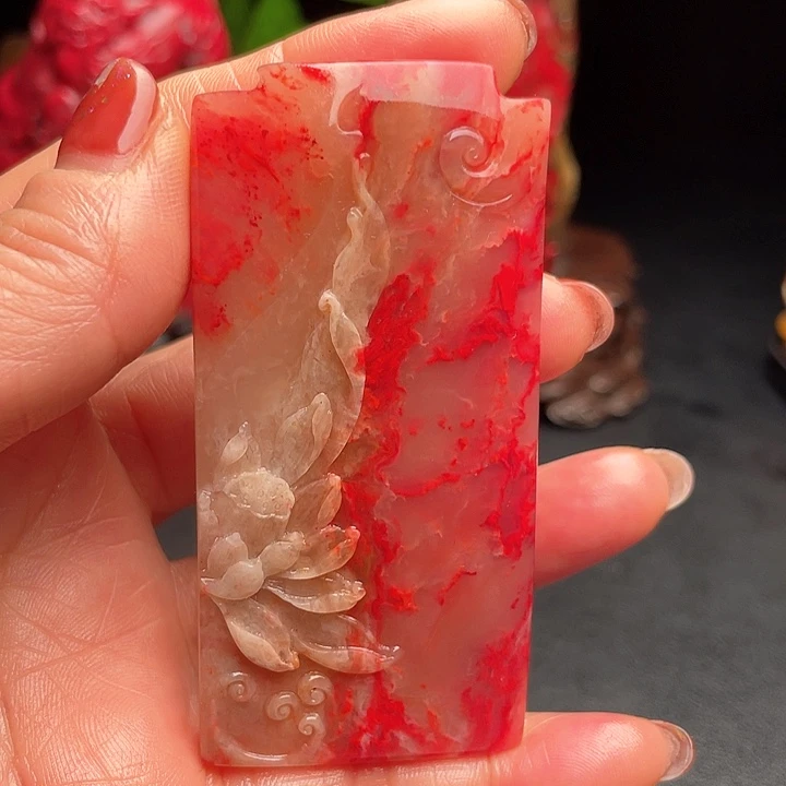 鸡血石鸡血石把件牌子挂件