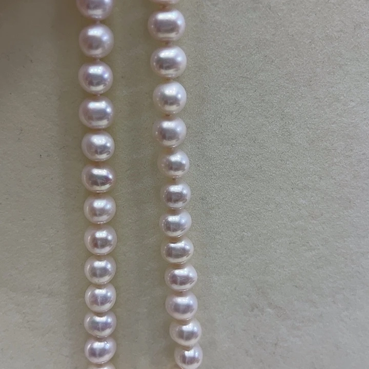 颈饰银S925镶嵌淡水珍珠➕9-10高品极光炫彩白