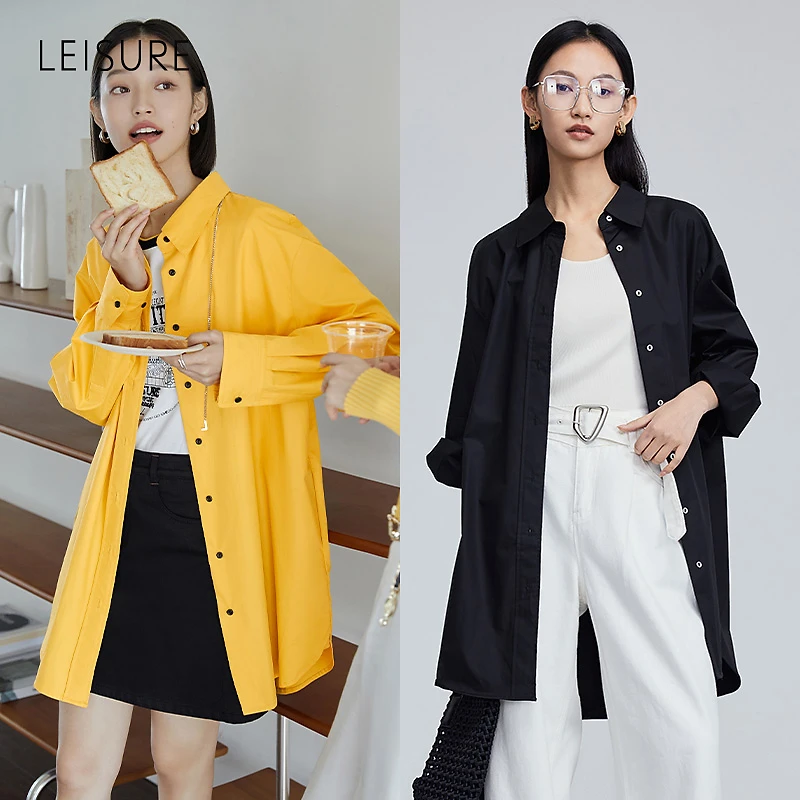 小云总专属24春新款双色藏肉显瘦长外套时髦廓形大衬衫1854