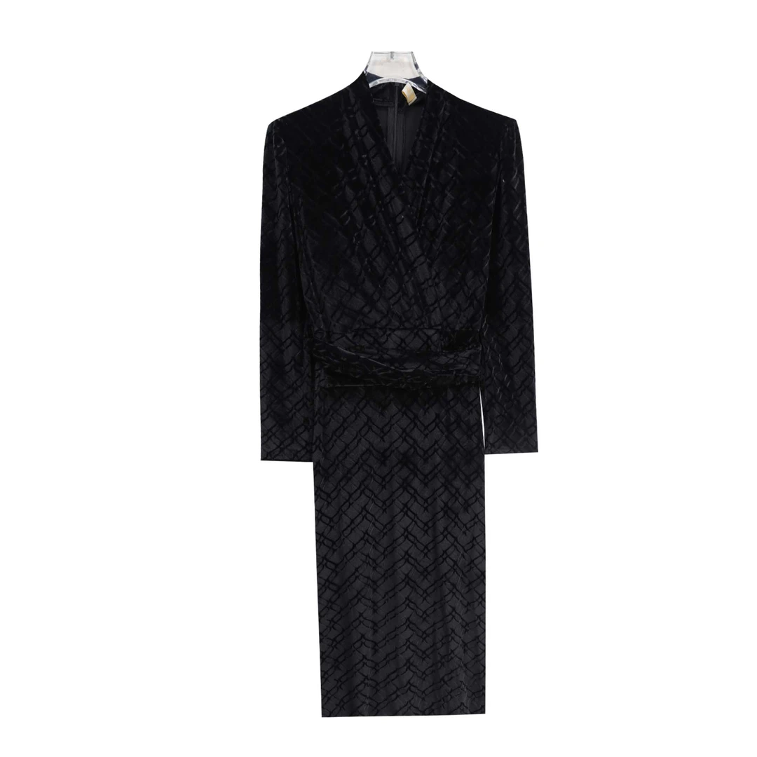 轻奢高级感名媛精致收腰显瘦气质连衣裙S4226（赠胸针）