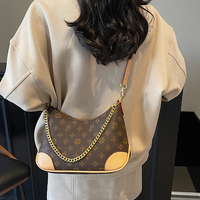 新款链条手提包女复古百搭轻奢包包女小众高级感大容量单肩斜挎包