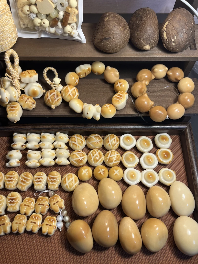 碳烤雕刻可爱食物系动物系象牙果手串挂饰吊坠摆件可盘玩