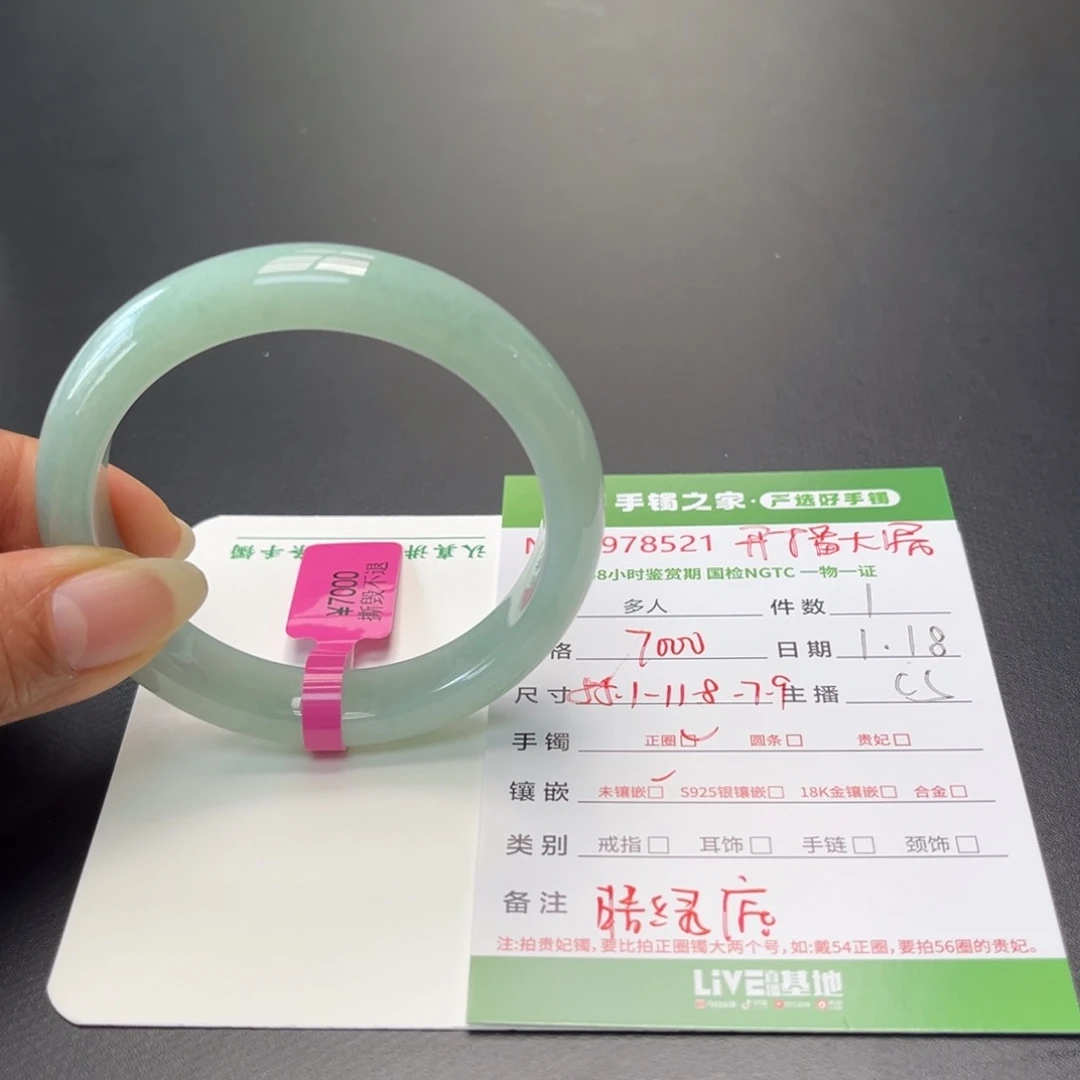 翡翠手镯（开口镯）未镶嵌多人