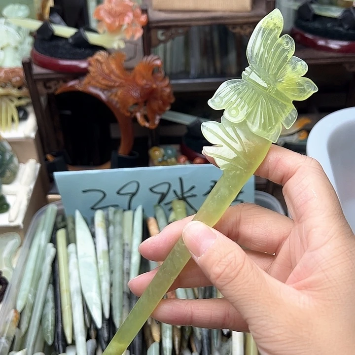 蛇纹石玉未镶嵌发簪