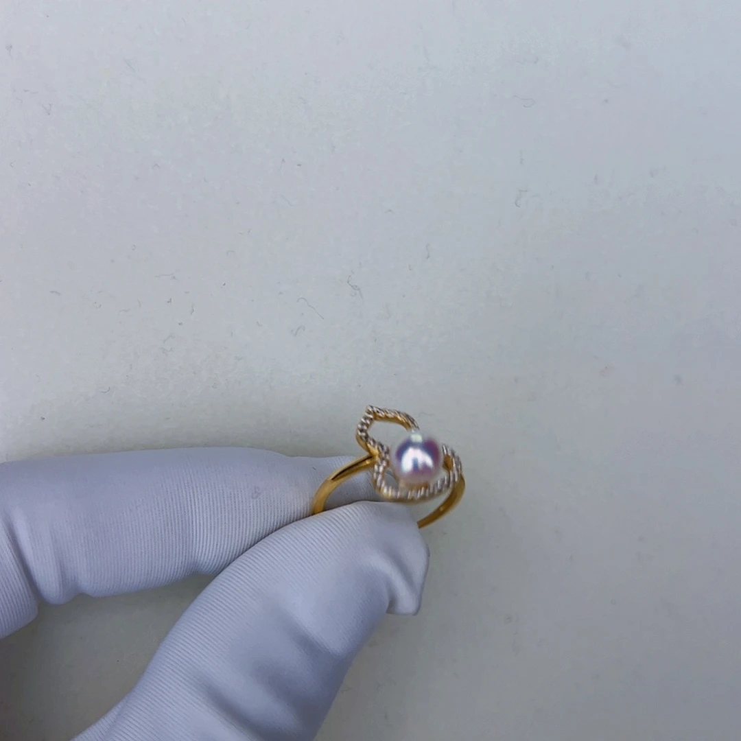 海水珍珠海水akoya设计款戒指6-7mm银S925镶嵌