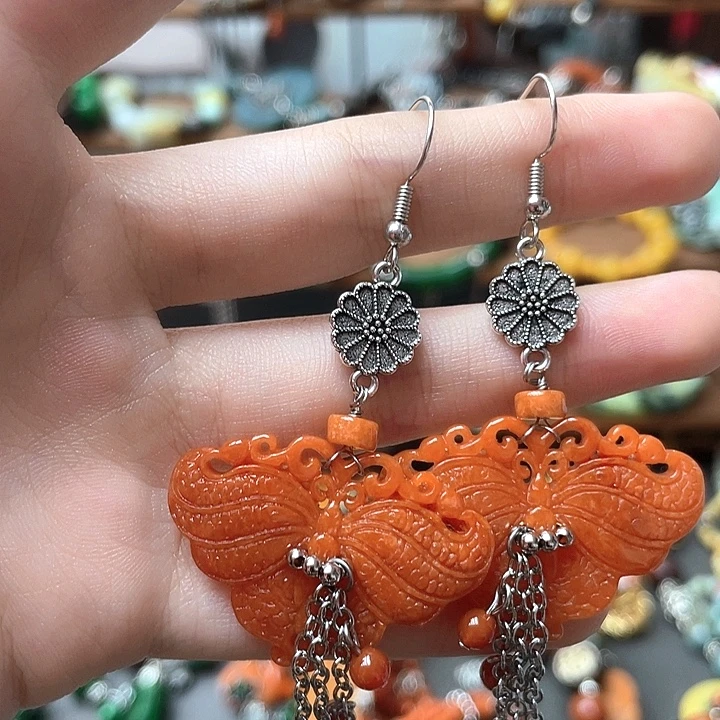 翡翠未镶嵌耳饰饰品