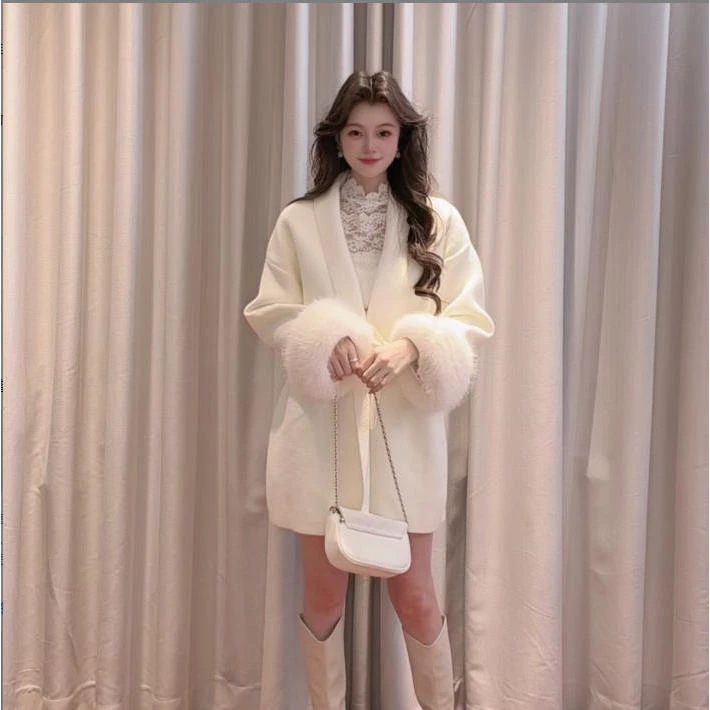 IEF/爱依服2025新款冬季时尚百搭法式温柔风软糯毛织外套