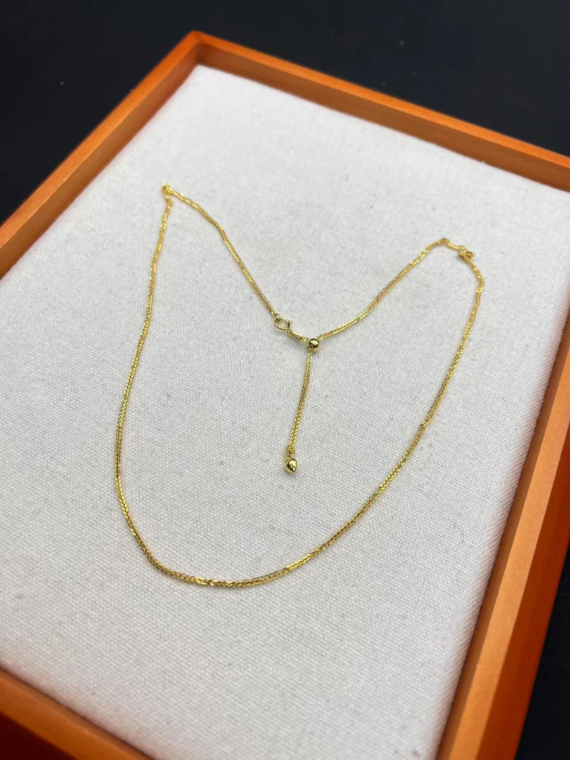 链子925银 【柳柳珠宝】金色肖邦链S925项链 总长50cm可调节 一条