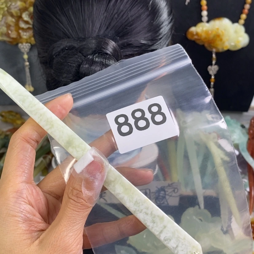 【闪购商品】岫玉发饰未镶嵌齐*