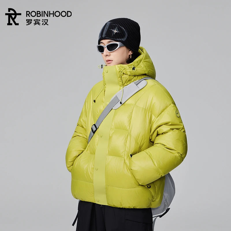 ROBINHOOD/罗宾汉冬季羽绒服鸭绒填充保暖男士羽绒服学院休闲百搭