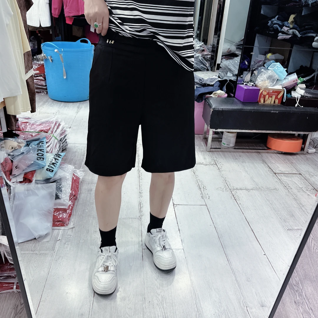 超舒适四面弹力松紧腰百搭5分裤短裤7839品