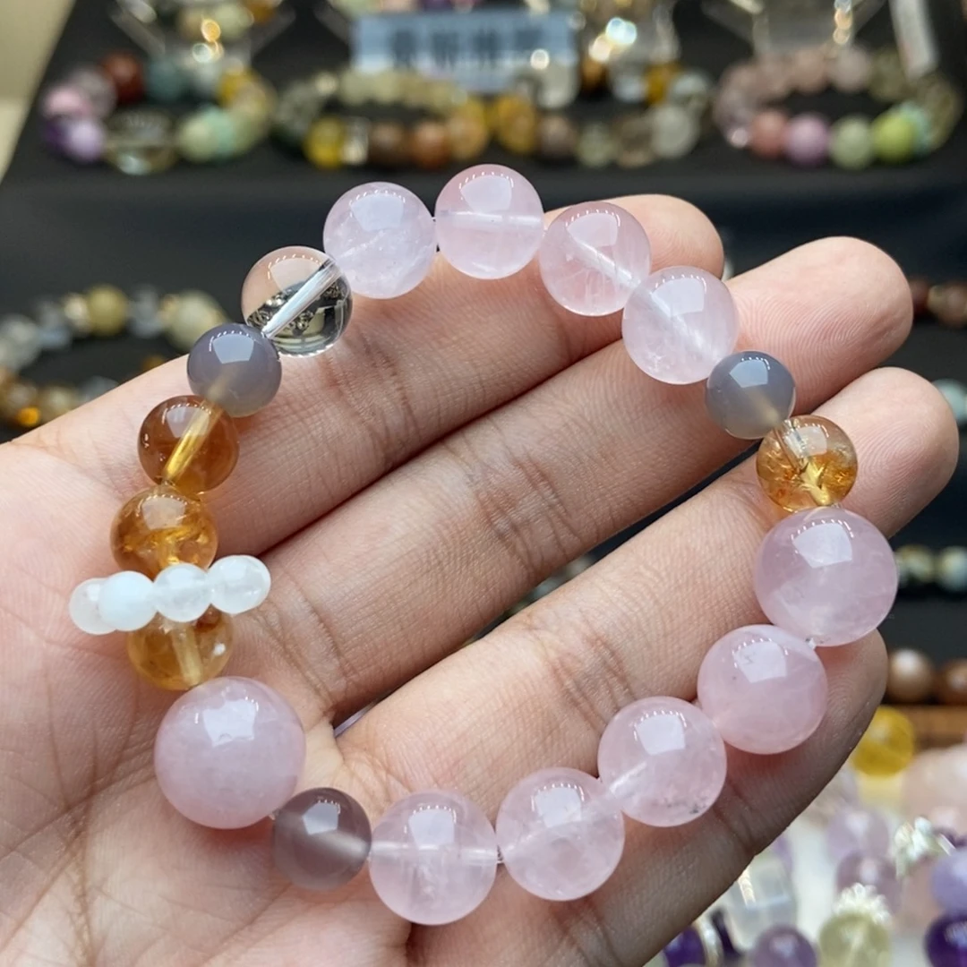 合金手链水晶粉水晶