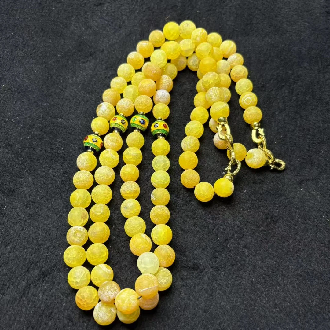 天然田黄药霜玛瑙项链-e300-多样性发一