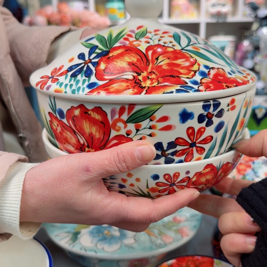 瓷片繁花8英寸3件套看图