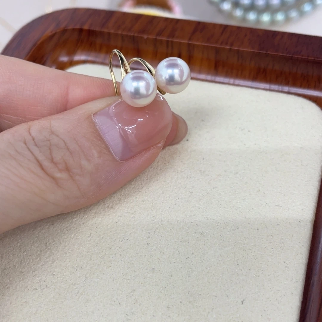 海水珍珠耳饰18K金镶嵌