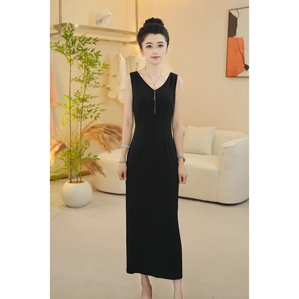 ClotheKlurd2025夏季新款连衣裙收腰中长款女裙