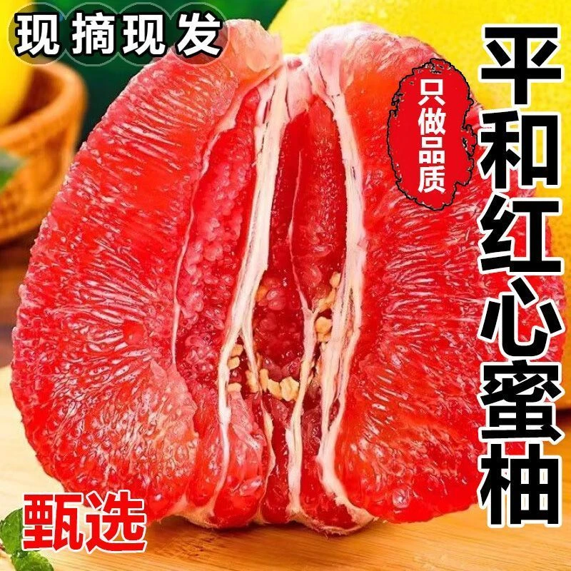 【次日达】9-25正宗福建琯溪红心柚新鲜现摘平和红肉蜜柚多仓发货福建省柚子福建省