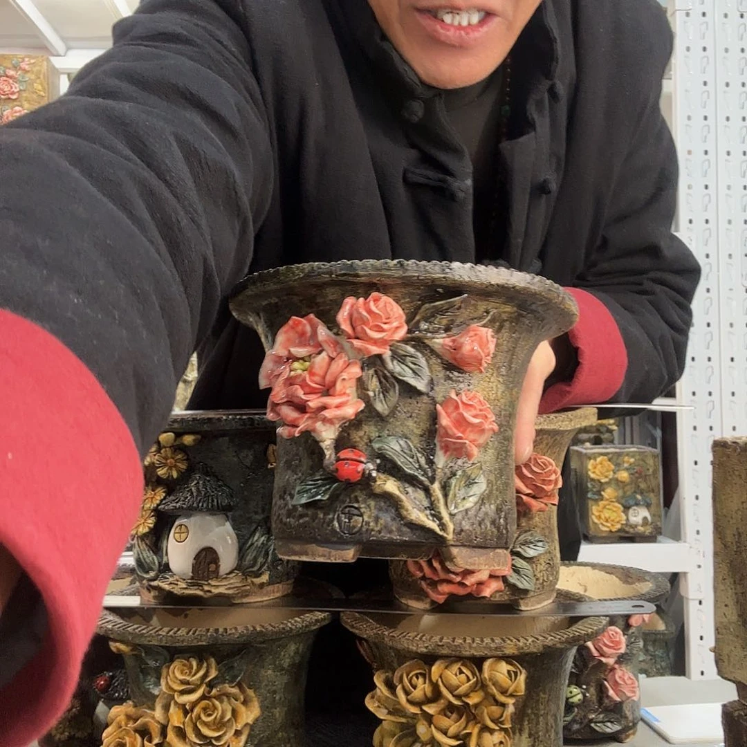 红陶美***z青默花器花盆