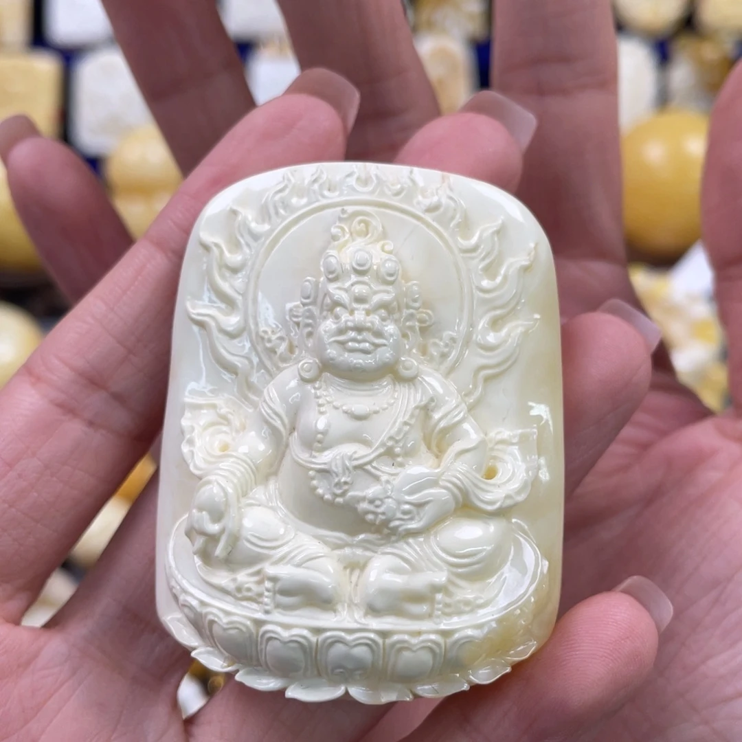 未镶嵌蜜蜡裸石琥珀蜜蜡黄财神