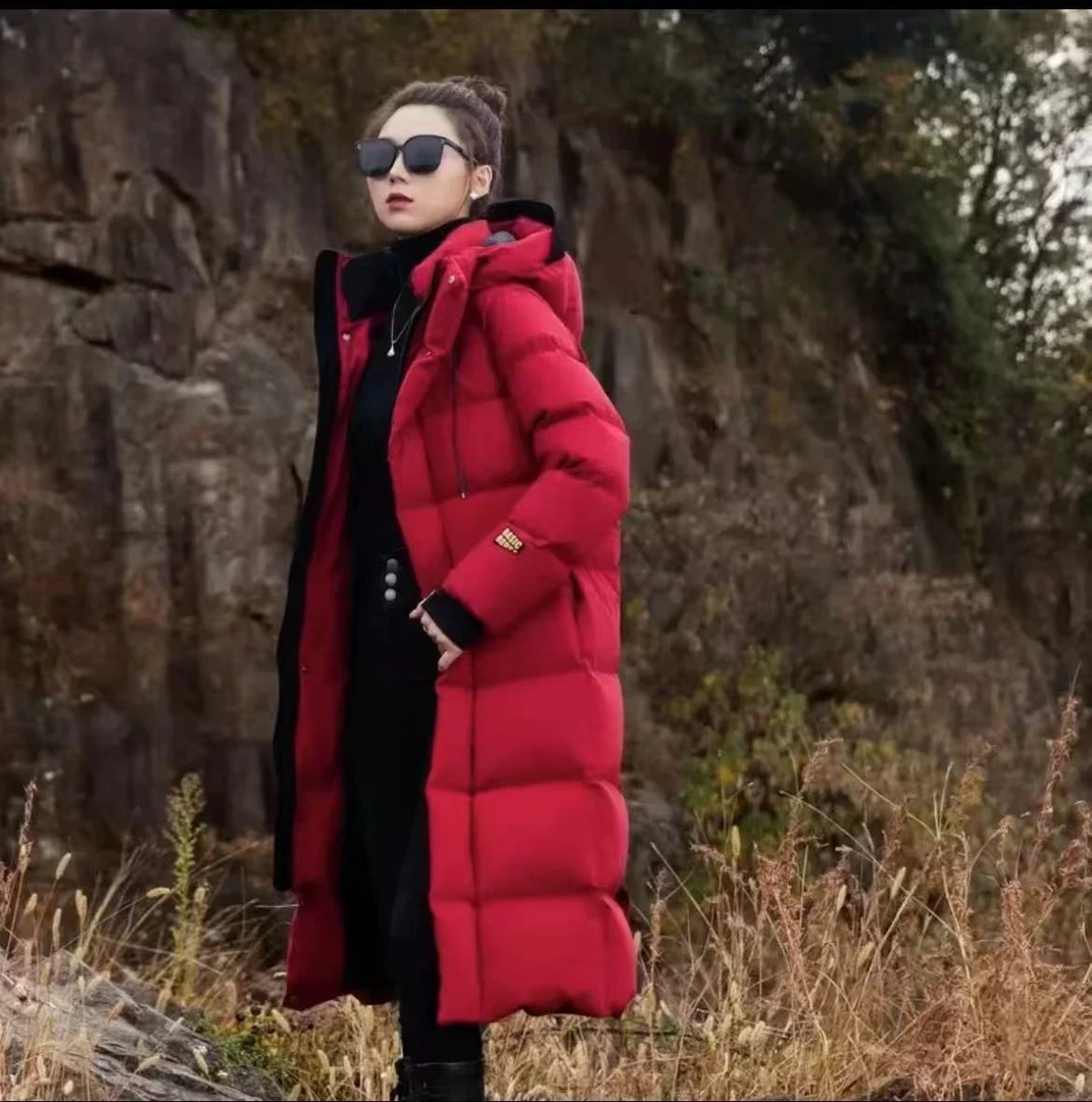 【安琪】奢金羽绒服男女同款保暖冬季时尚过膝加厚羽绒服