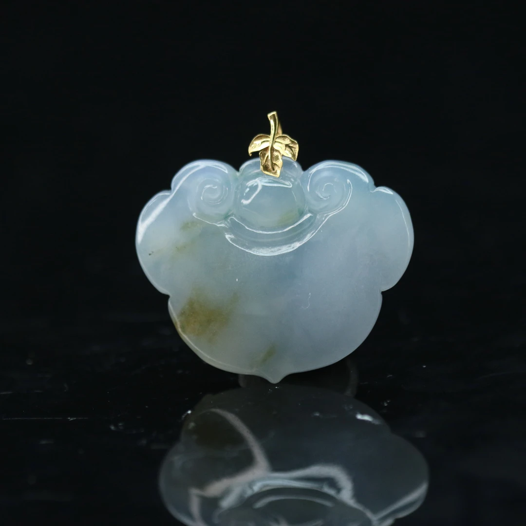 FC48天然缅甸翡翠A货18k如意吊坠/900035/保利厦门拍卖