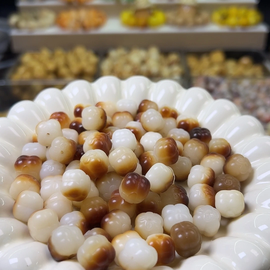 菩提根/象牙果手串微瑕卡12炭烧柿子25颗