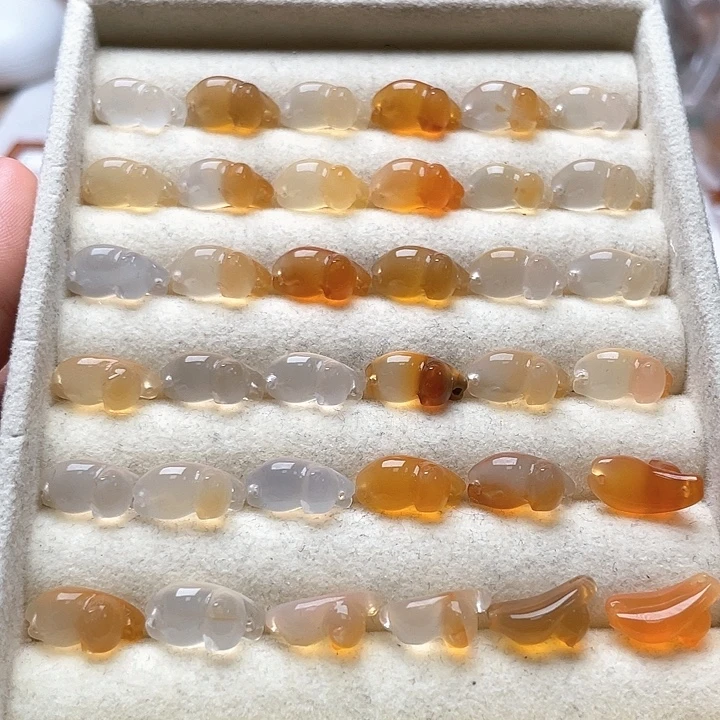 玛瑙/玉髓未镶嵌玛瑙无相趴趴猫戒指