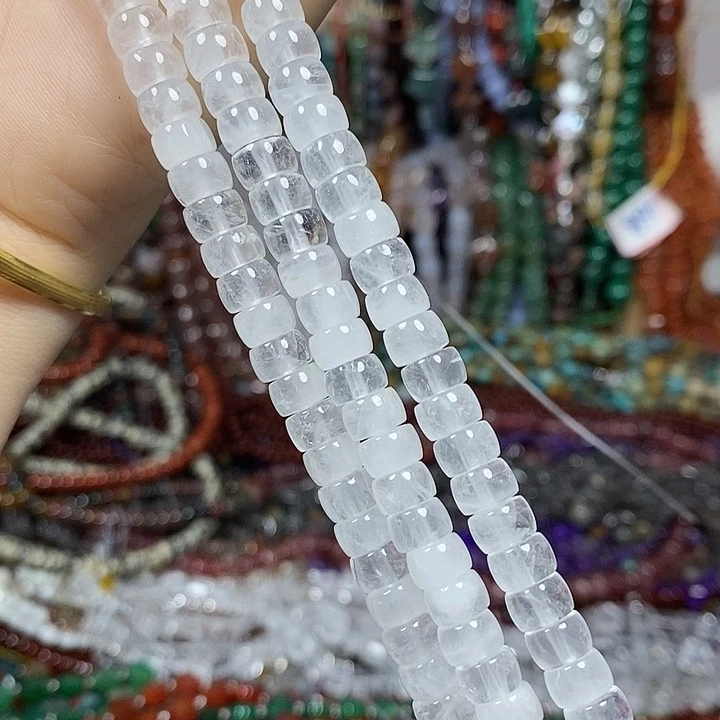 玛瑙/玉髓未镶嵌珠宝半成品天然白水晶隔片卡7mm一条