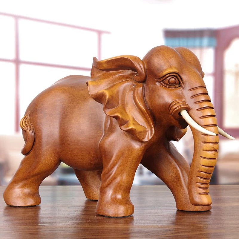 实木雕大象摆件工艺品开业礼品新房乔迁之喜礼物客厅办公室摆饰