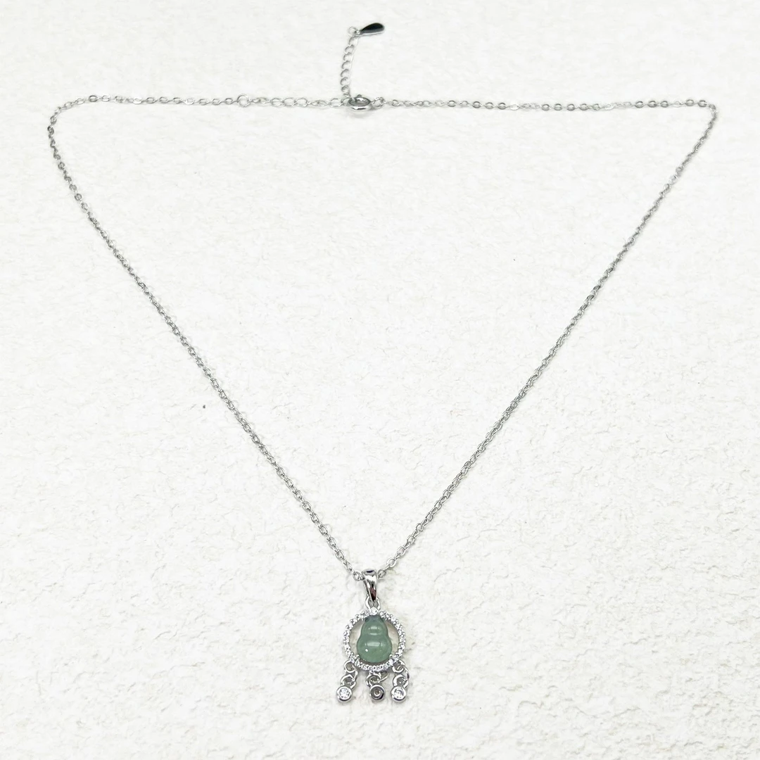 天然翡翠气质时尚精美百搭葫芦项链（尺寸8×6×4mm）～AXW2012