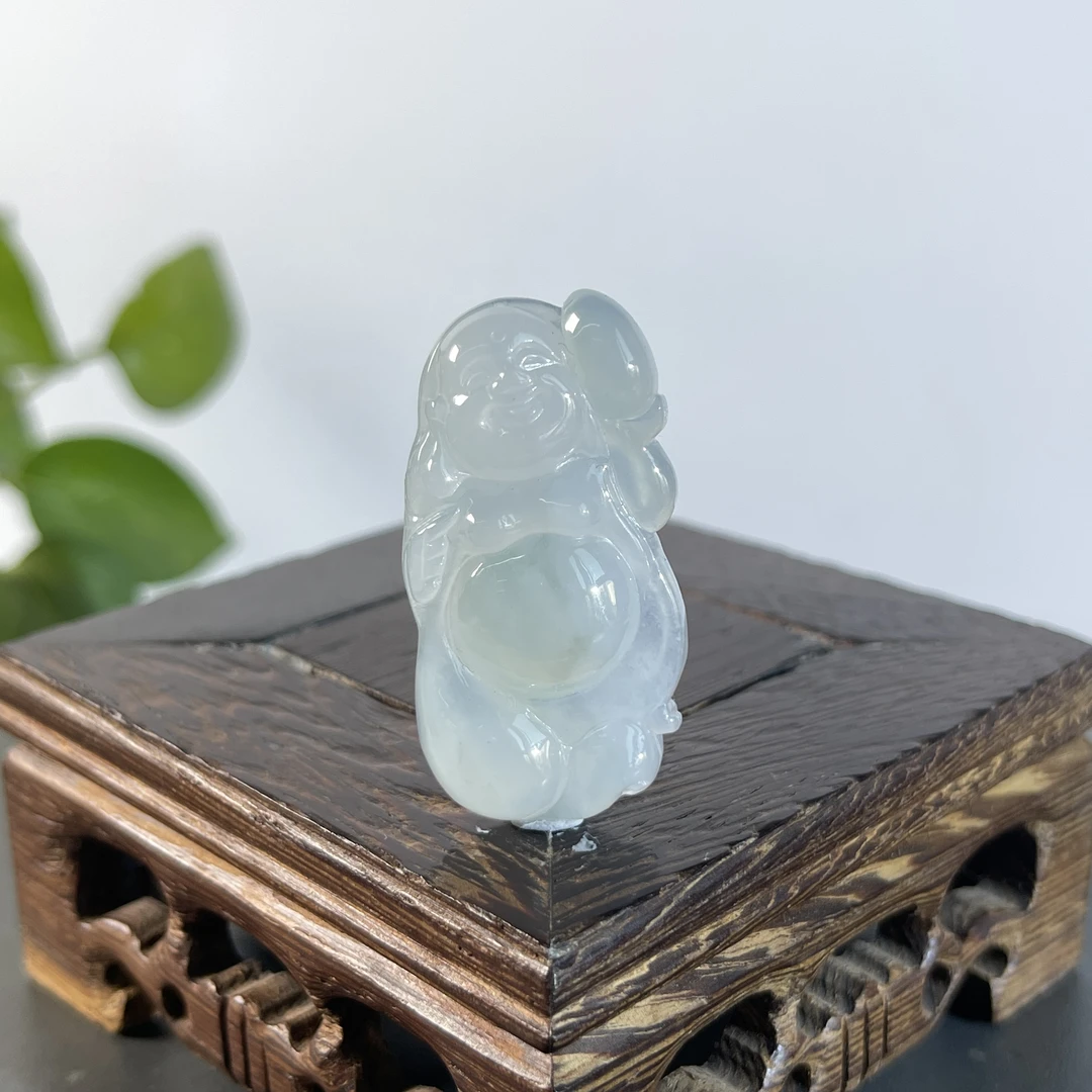 JSW04-35 天然缅甸A货翡翠  布袋佛