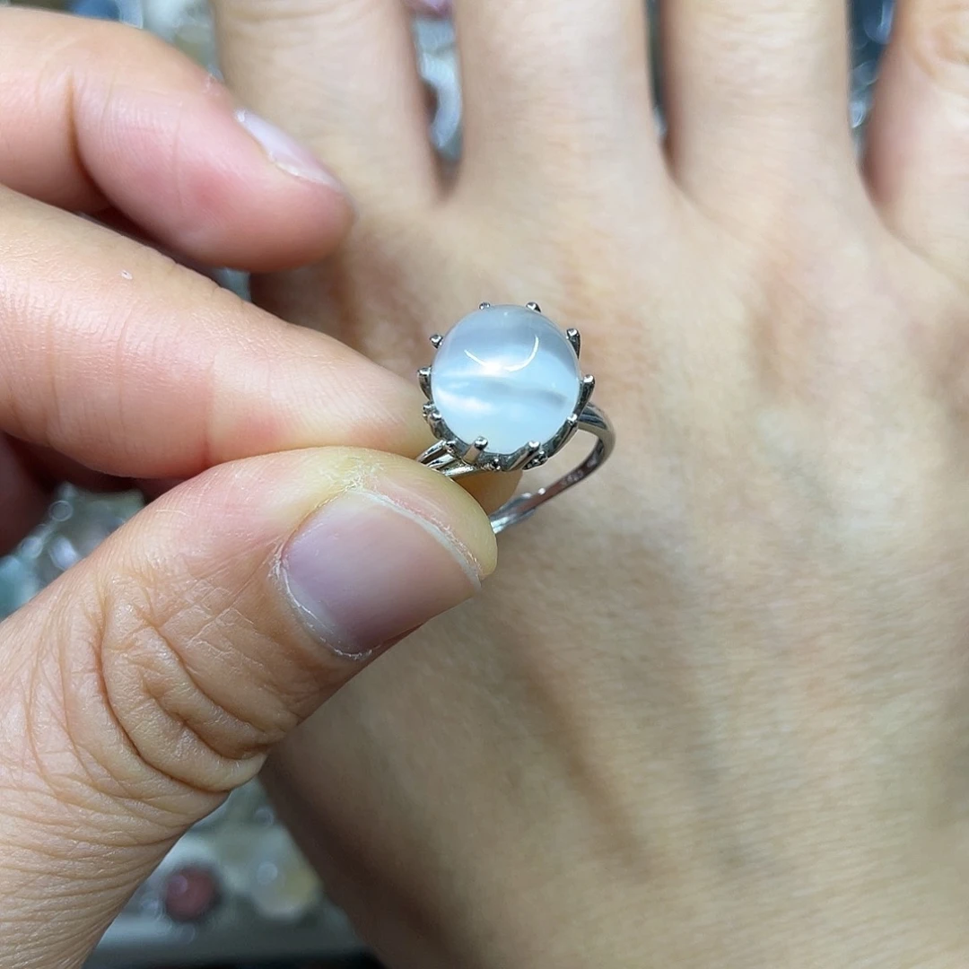 【闪购商品】银S925镶嵌珠宝半成品水晶戒指