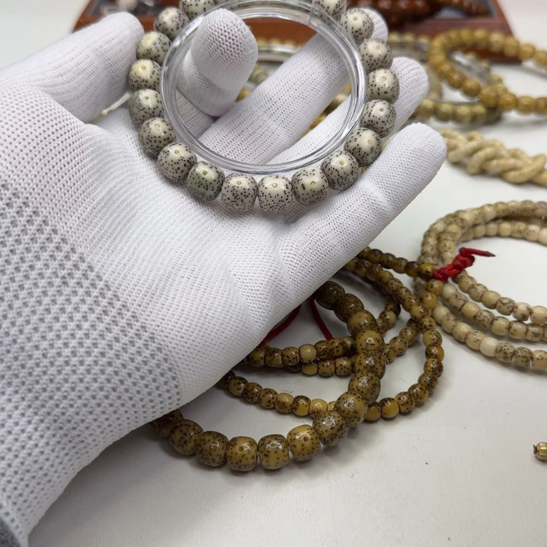 星月菩提手串7尊宠糯冰青瓷月留白针尖星11左右桶单圈