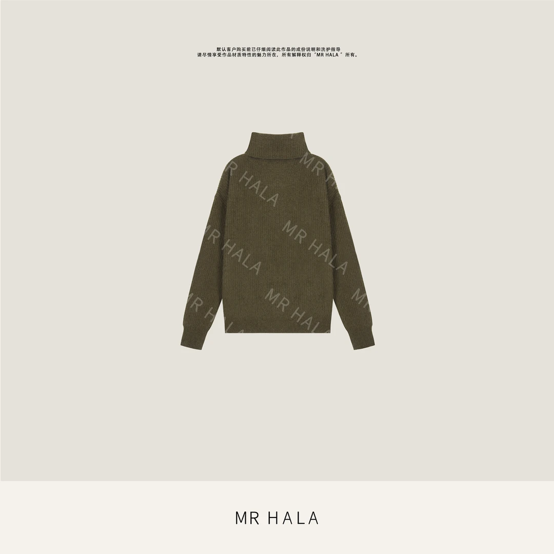 MRHALA 筑格阔型康赛妮浣熊绒彩纱高领长袖毛衣女 LM52054