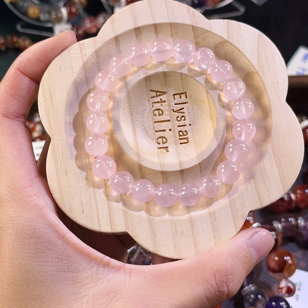 水晶手链未镶嵌粉水晶9mm