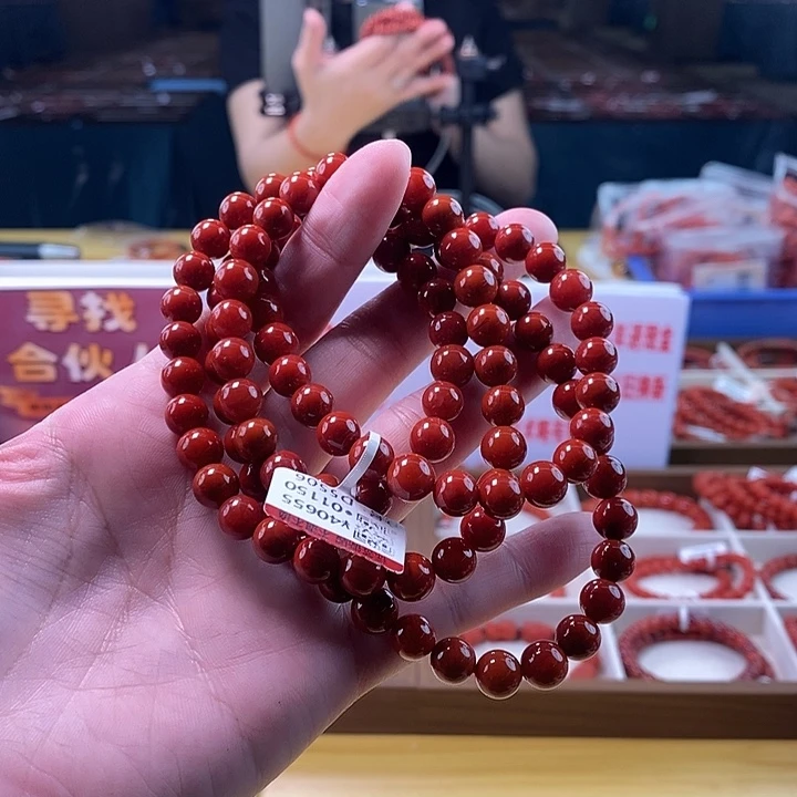 余***你南红玛瑙未镶嵌毛衣链8m
