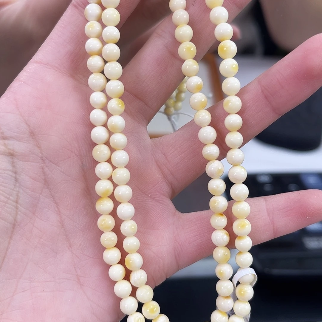 手链琥珀未镶嵌5m+沁色白蜡108