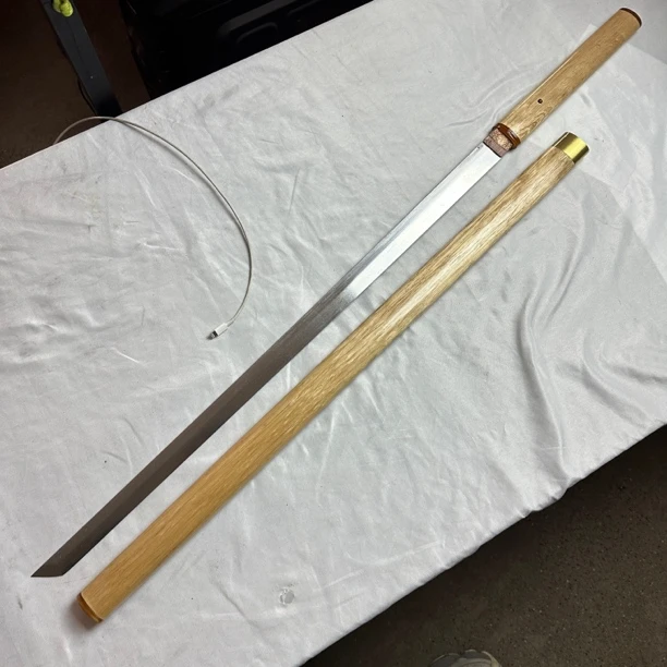 龙泉昊天宝剑冷凝钢白木唐横刀牛角包铜未开刃