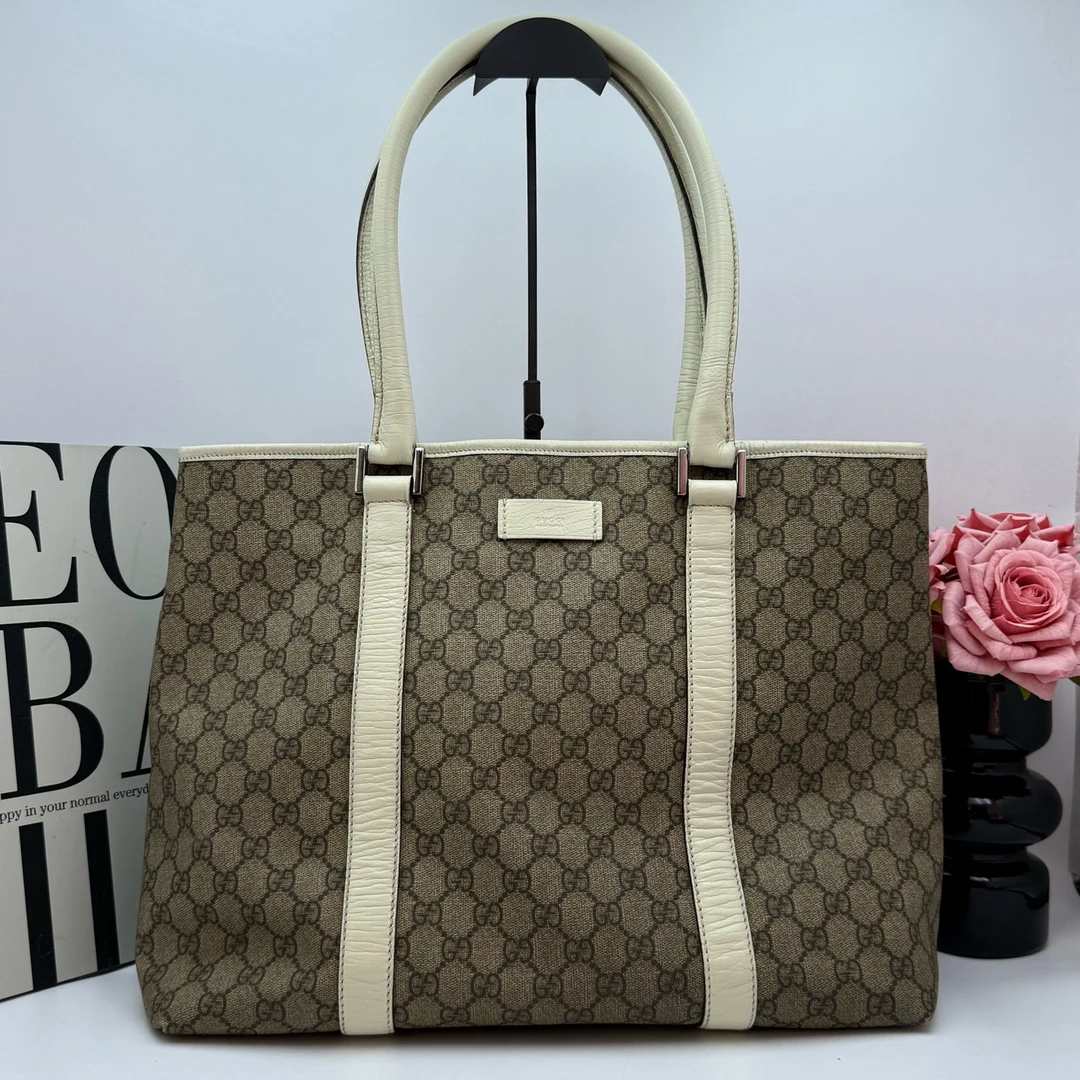 95新 GUCCI/古驰 古驰/Gucci xy 9351 老花pvc手提托特包40x30