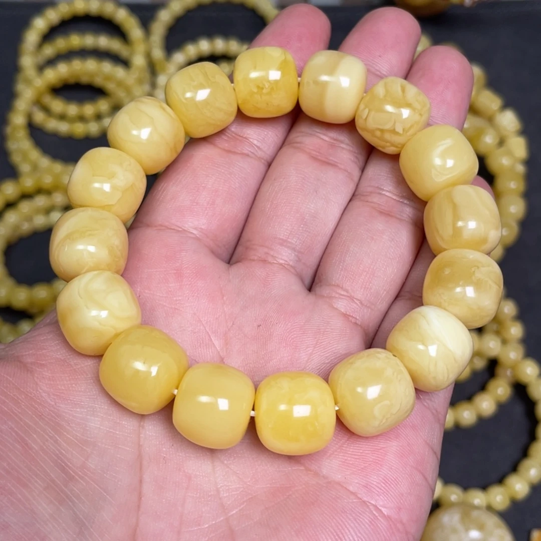 蜜蜡未镶嵌裸石蜜蜡手串15mm