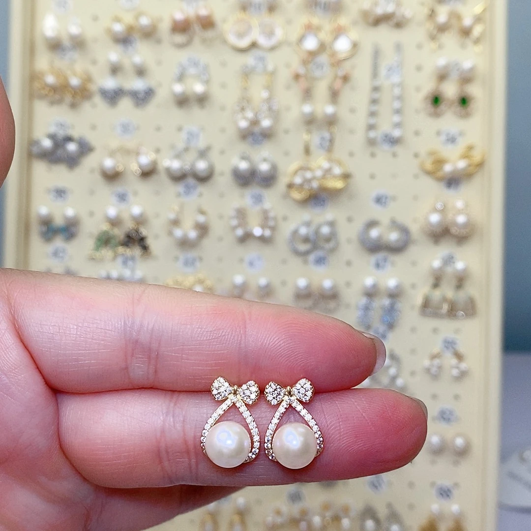 耳饰淡水珍珠银S925镶嵌