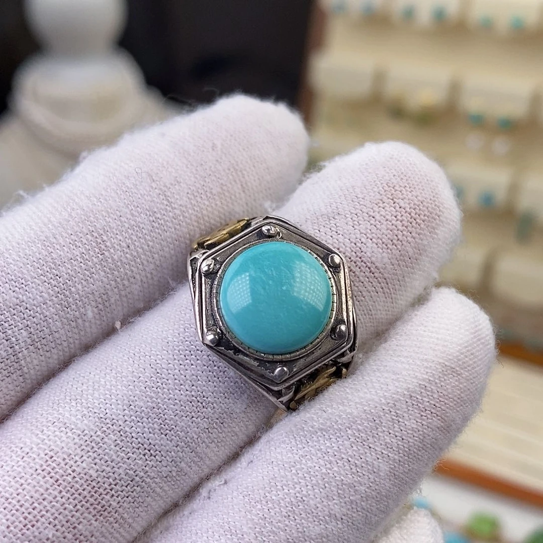 绿松石戒指银S925镶嵌