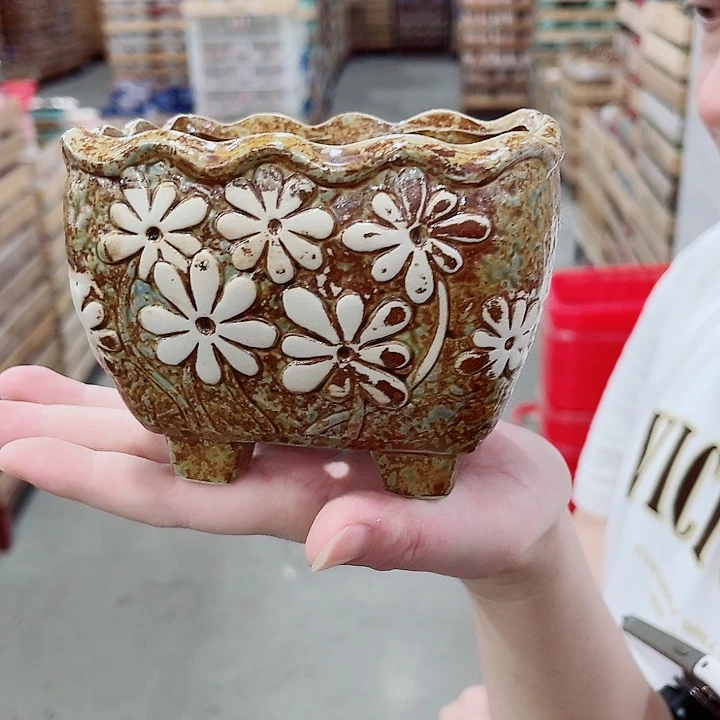 有孔，凑10元包邮陶瓷花盆发货！