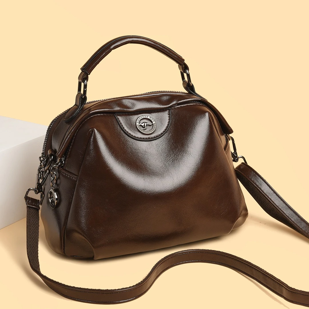 软面2025新款大容量多隔层日常通勤百搭个性手提时尚单肩斜挎包包