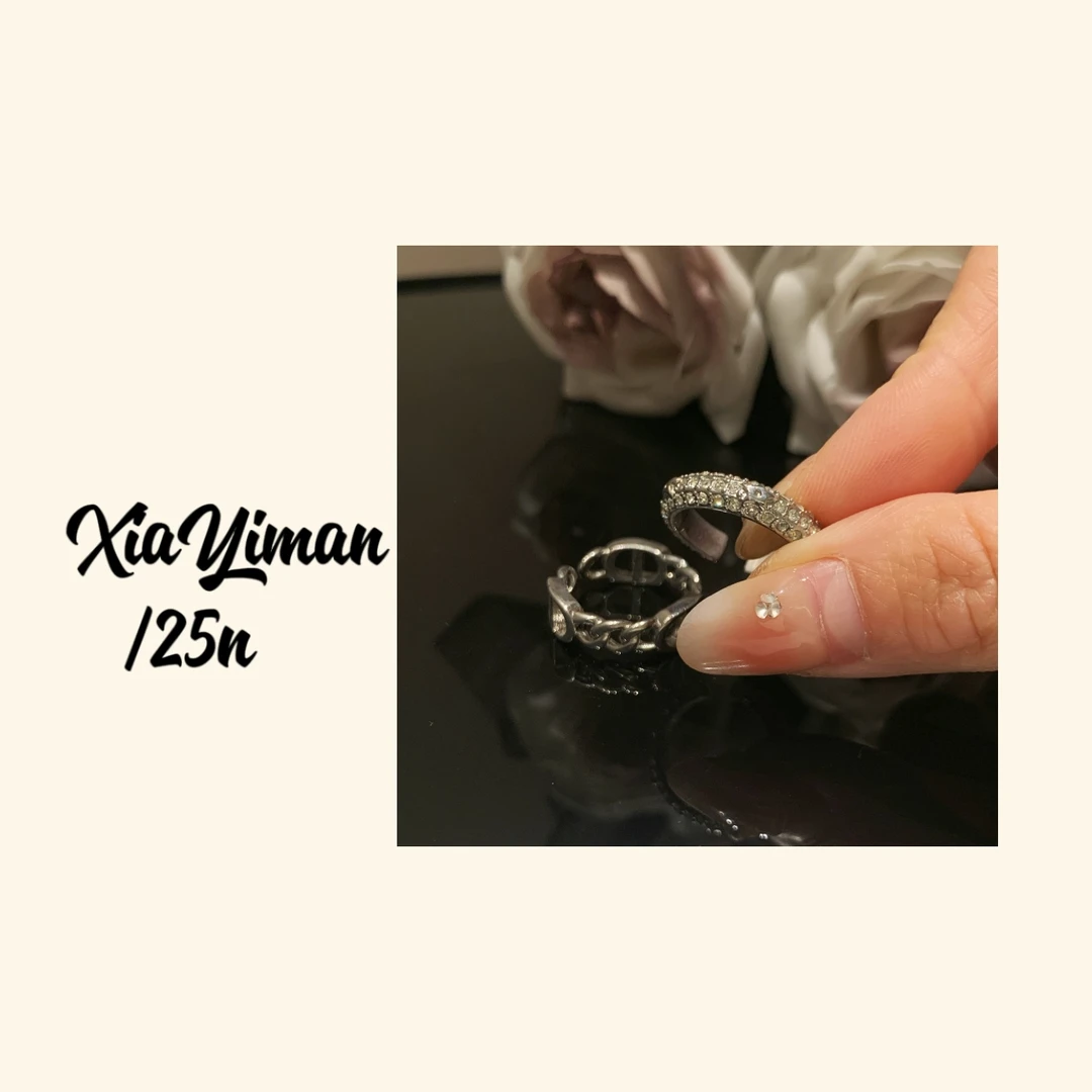 铜合金合成锆石戒指 银色套戒戒指MZ3286