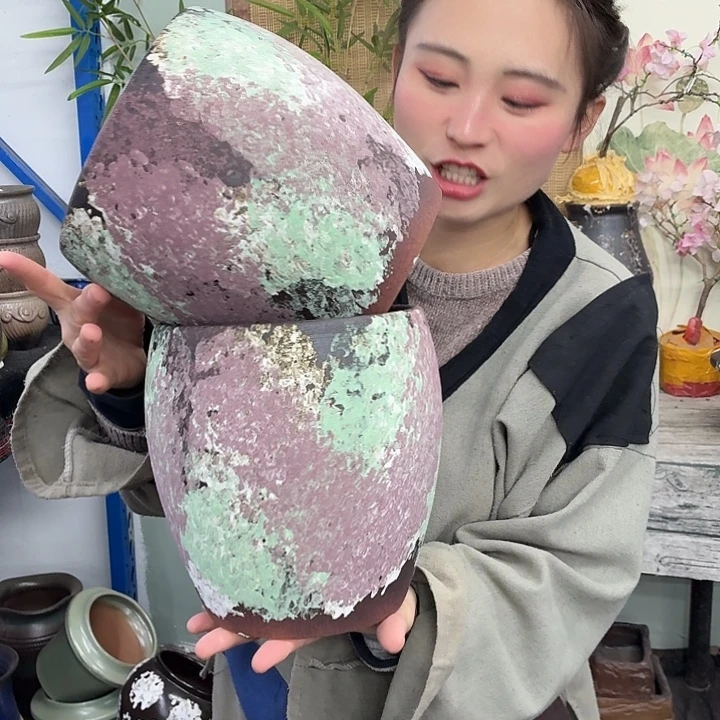 19×21 -粗陶花盆有孔-买买买